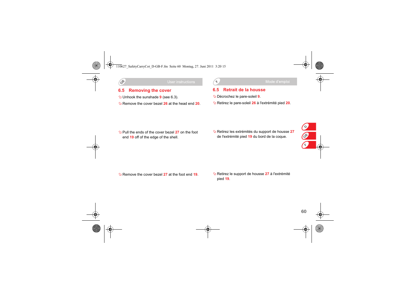 Britax BABY-SAFE SLEEPER User Manual | Page 62 / 233