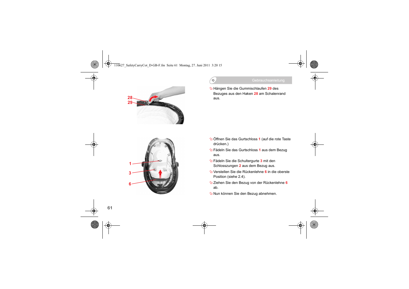 Britax BABY-SAFE SLEEPER User Manual | Page 63 / 233