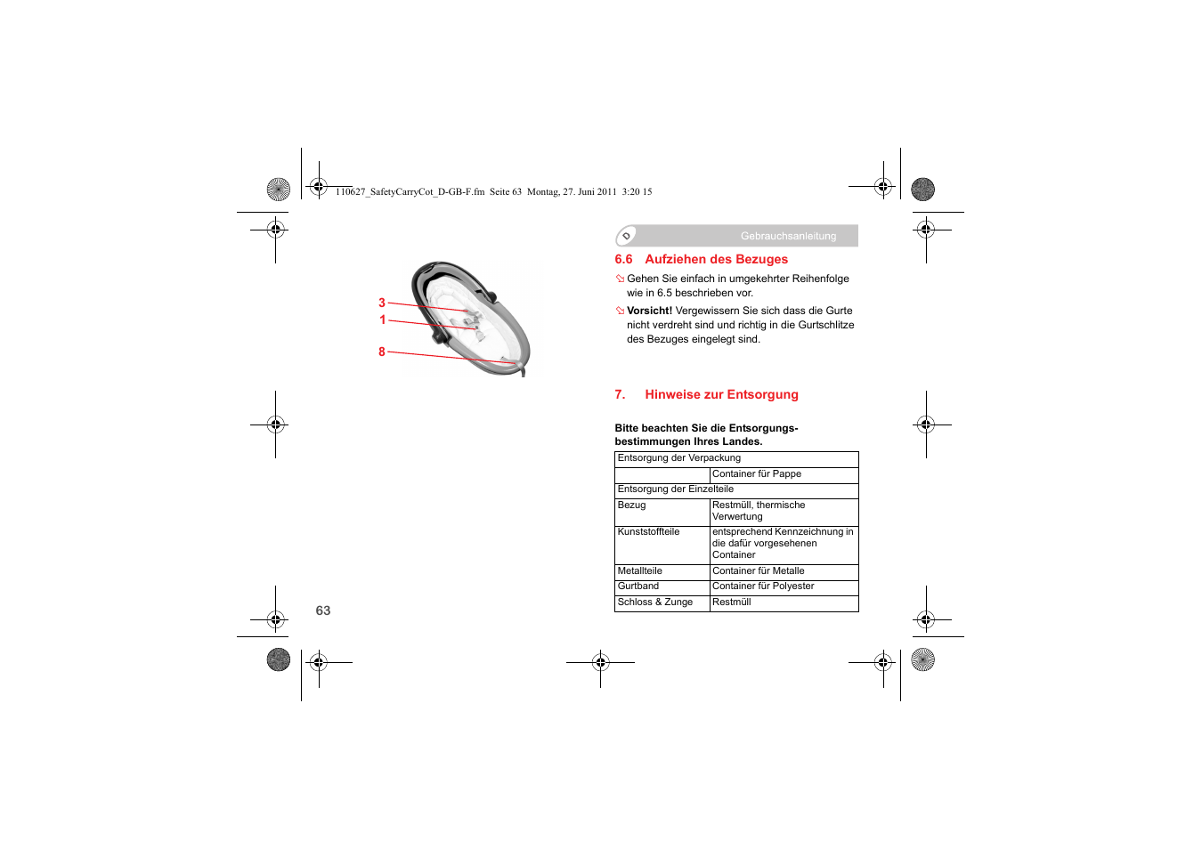 Britax BABY-SAFE SLEEPER User Manual | Page 65 / 233