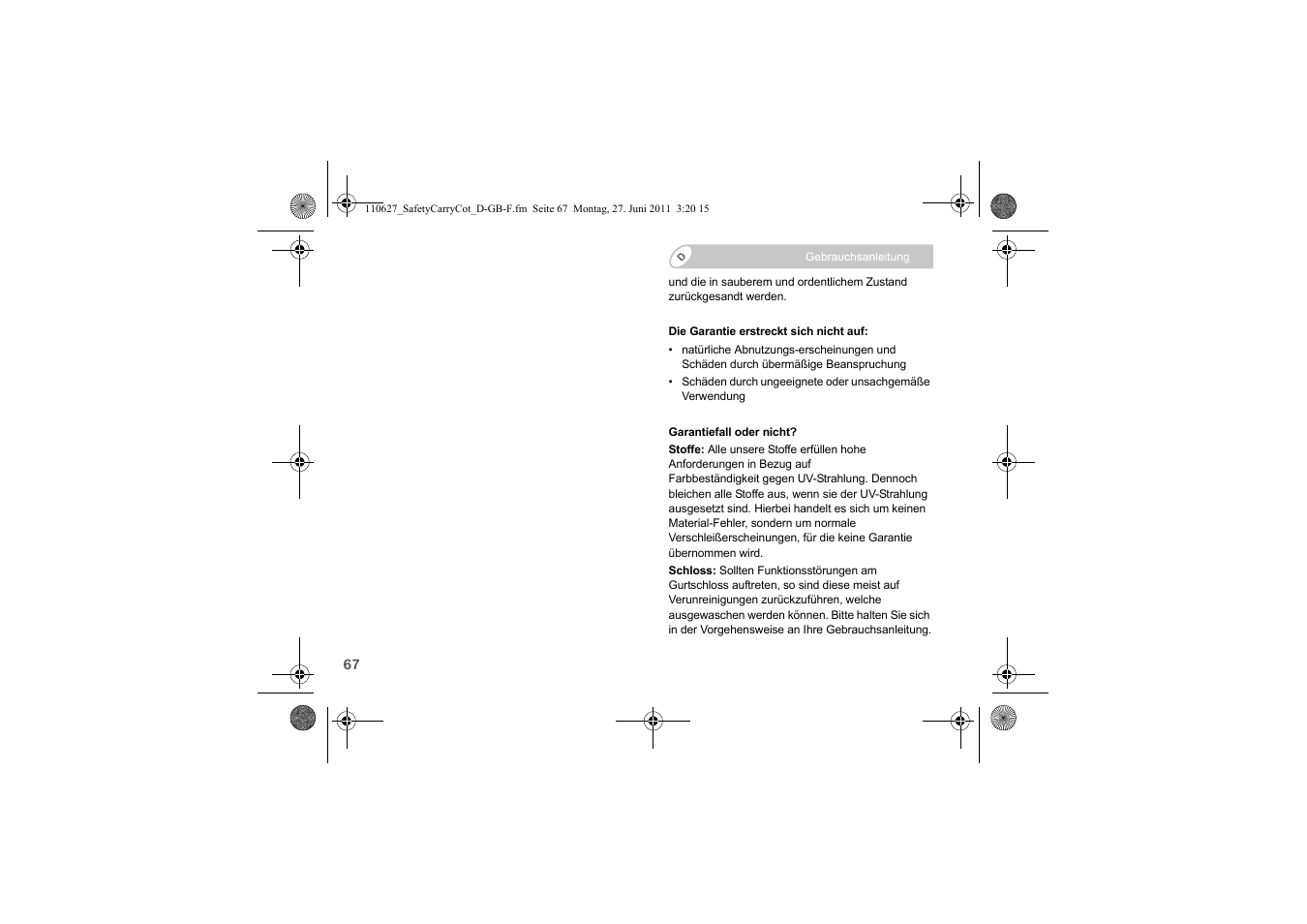 Britax BABY-SAFE SLEEPER User Manual | Page 69 / 233