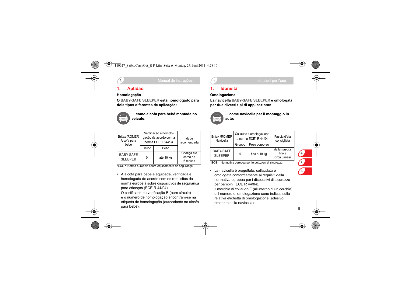 Britax BABY-SAFE SLEEPER User Manual | Page 85 / 233