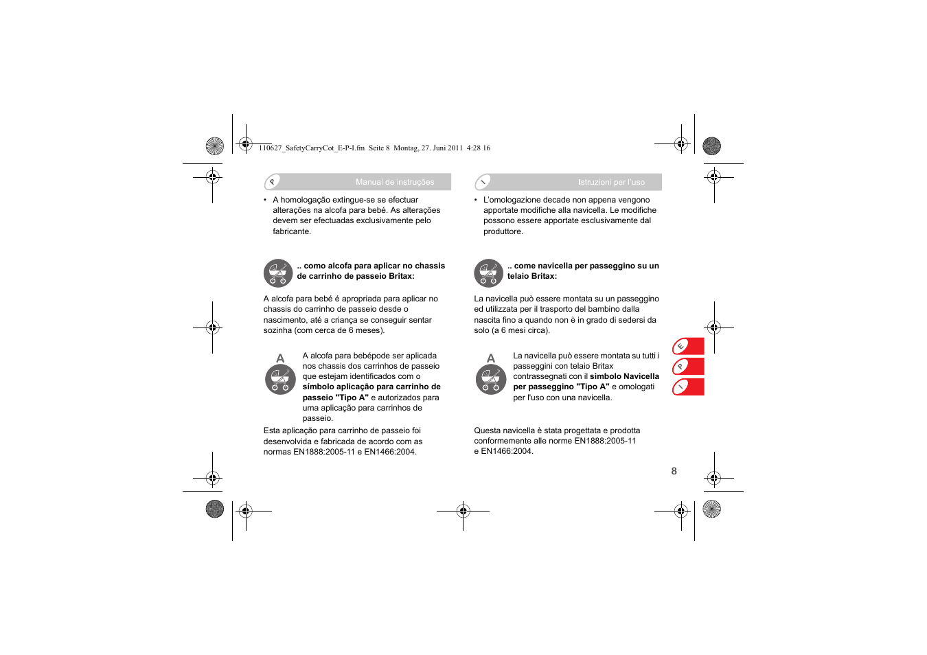Britax BABY-SAFE SLEEPER User Manual | Page 87 / 233