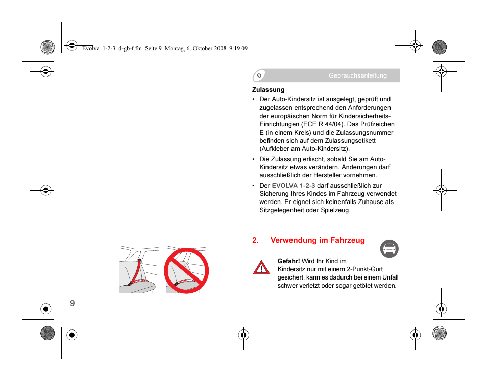 Britax EVOLVA 123 Plus User Manual | Page 11 / 251