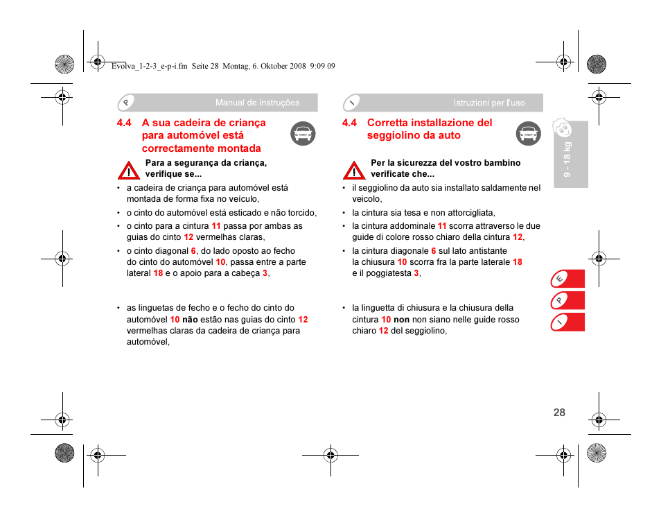 Britax EVOLVA 123 Plus User Manual | Page 113 / 251