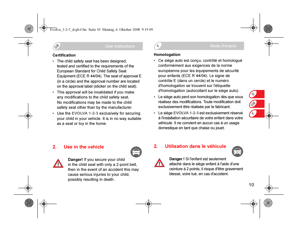 Britax EVOLVA 123 Plus User Manual | Page 12 / 251