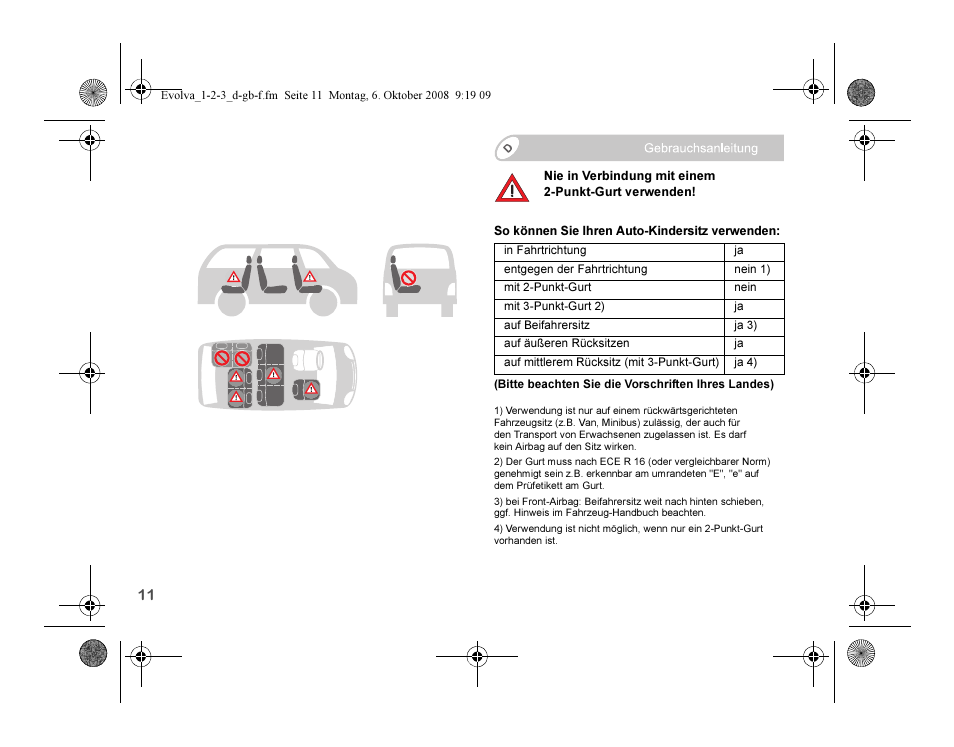 Britax EVOLVA 123 Plus User Manual | Page 13 / 251