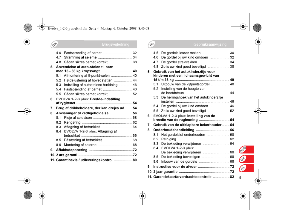 Britax EVOLVA 123 Plus User Manual | Page 172 / 251