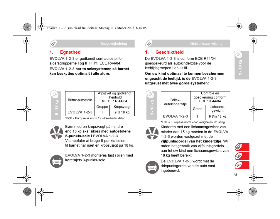Britax EVOLVA 123 Plus User Manual | Page 174 / 251