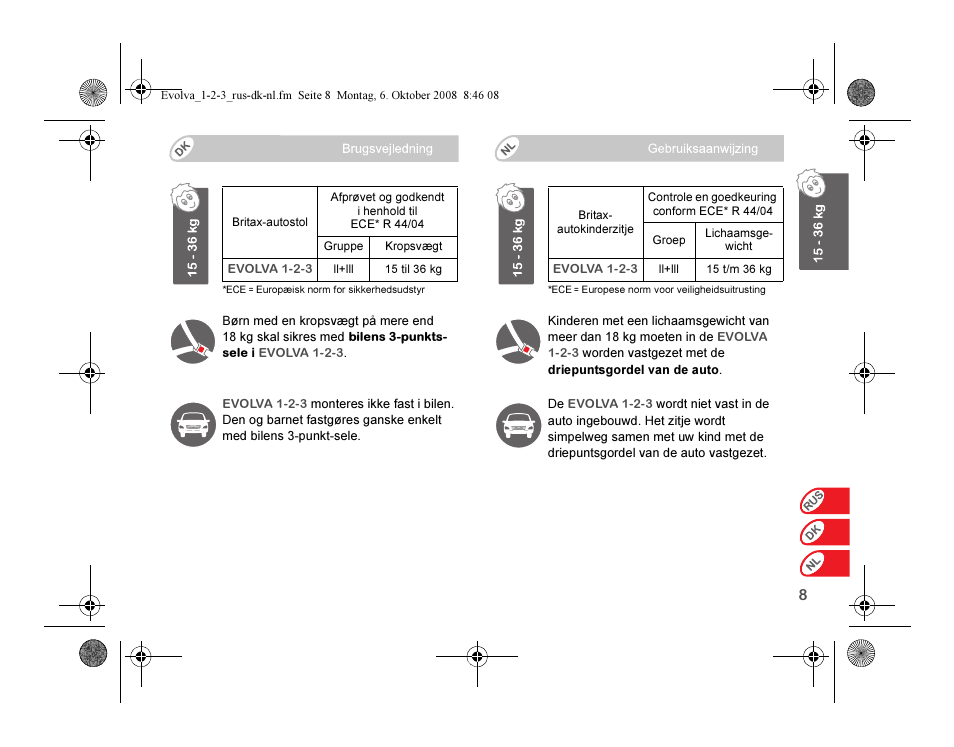 Britax EVOLVA 123 Plus User Manual | Page 176 / 251