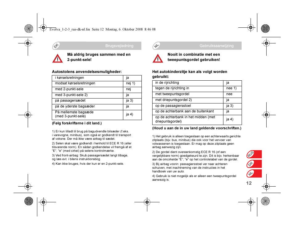 Britax EVOLVA 123 Plus User Manual | Page 180 / 251