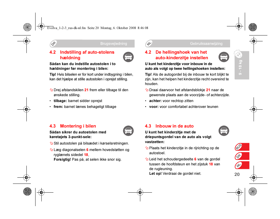 Britax EVOLVA 123 Plus User Manual | Page 188 / 251