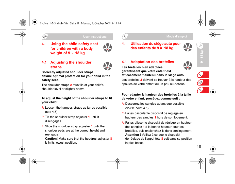 Britax EVOLVA 123 Plus User Manual | Page 20 / 251