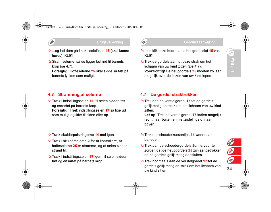 Britax EVOLVA 123 Plus User Manual | Page 202 / 251