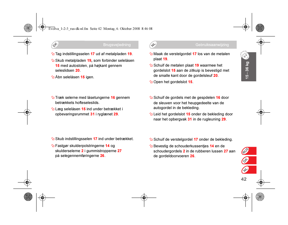 Britax EVOLVA 123 Plus User Manual | Page 210 / 251
