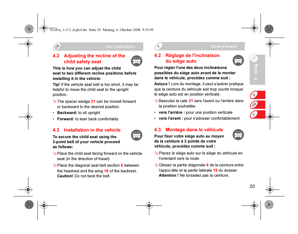 Britax EVOLVA 123 Plus User Manual | Page 22 / 251