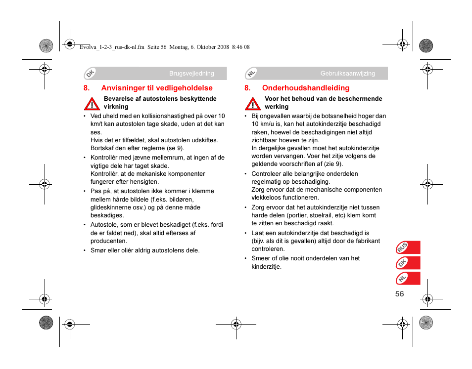 Britax EVOLVA 123 Plus User Manual | Page 224 / 251