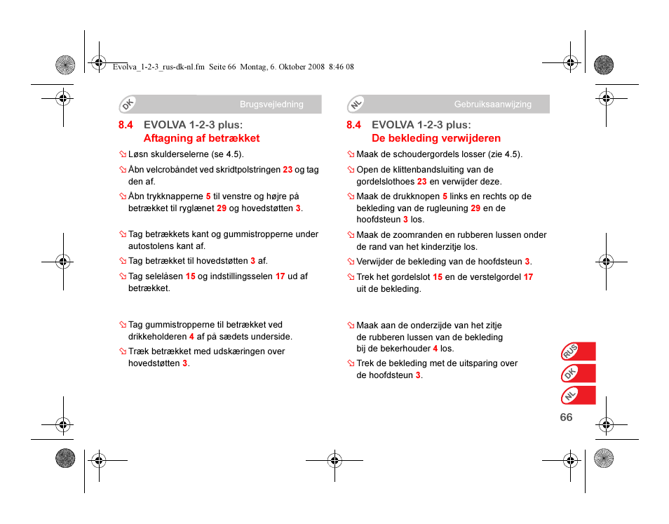 Britax EVOLVA 123 Plus User Manual | Page 234 / 251