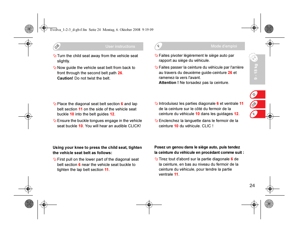 Britax EVOLVA 123 Plus User Manual | Page 26 / 251