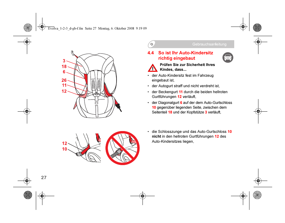 Britax EVOLVA 123 Plus User Manual | Page 29 / 251