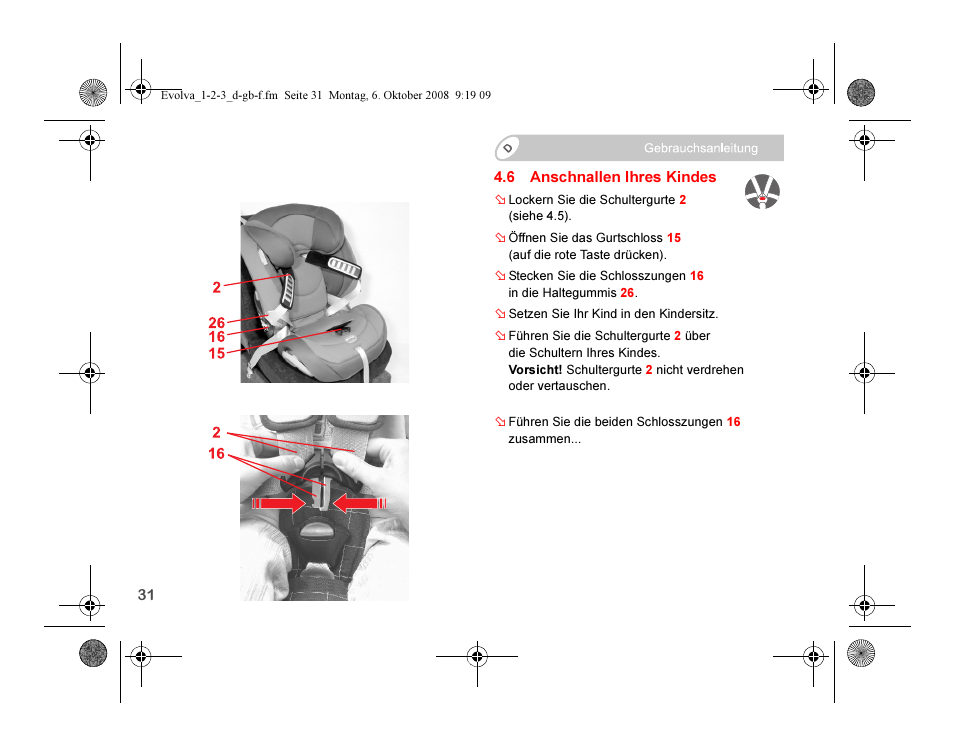 Britax EVOLVA 123 Plus User Manual | Page 33 / 251
