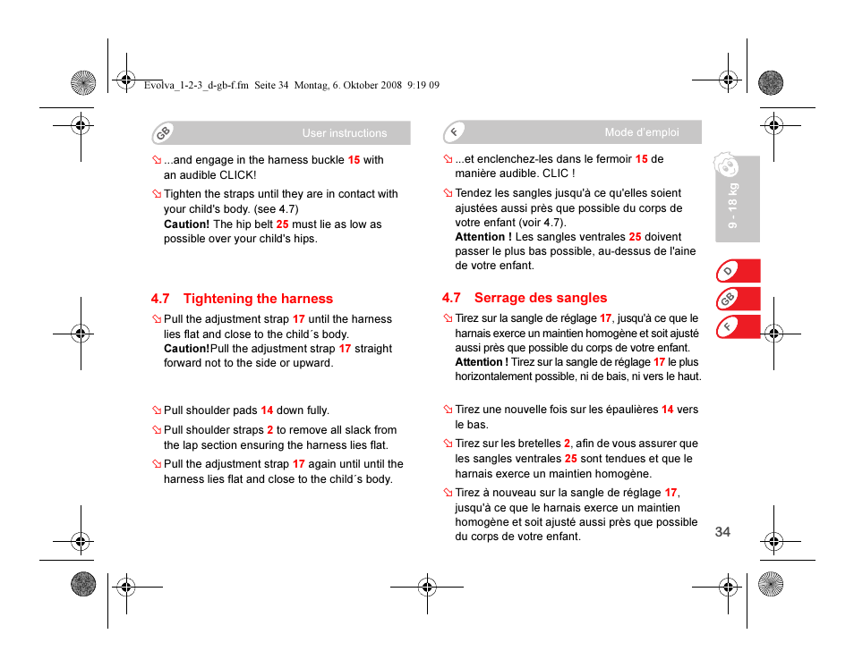 Britax EVOLVA 123 Plus User Manual | Page 36 / 251