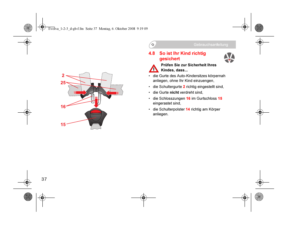 Britax EVOLVA 123 Plus User Manual | Page 39 / 251