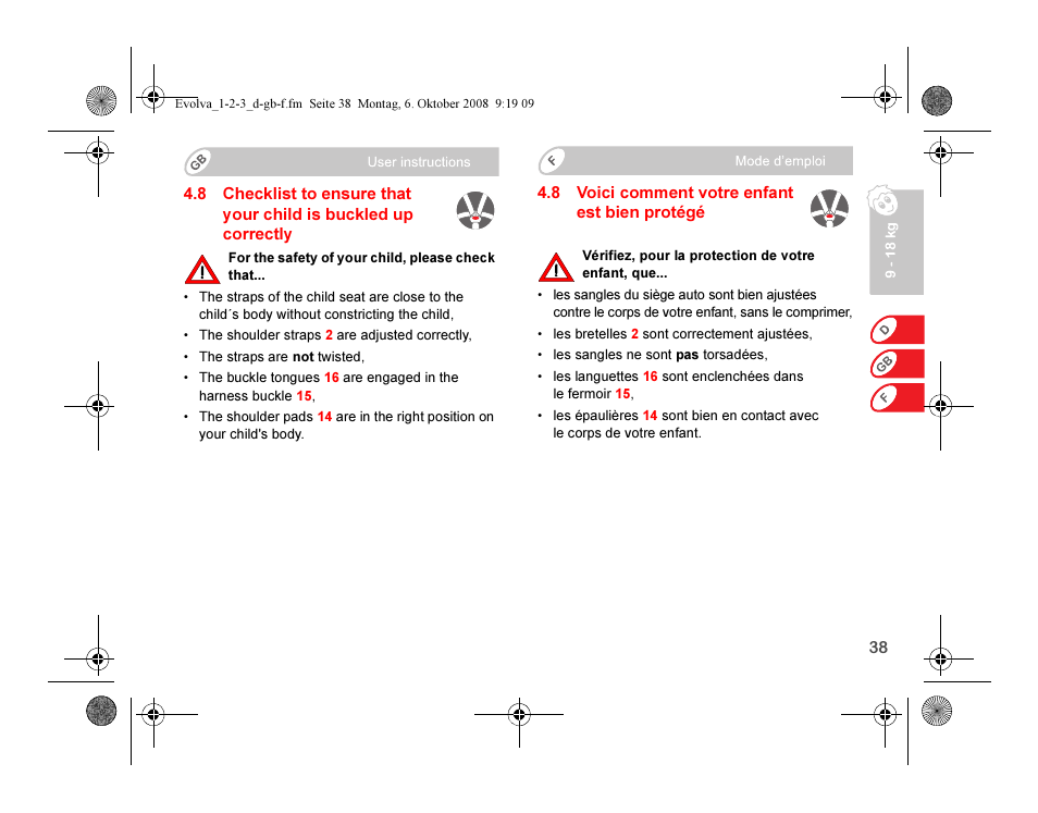Britax EVOLVA 123 Plus User Manual | Page 40 / 251