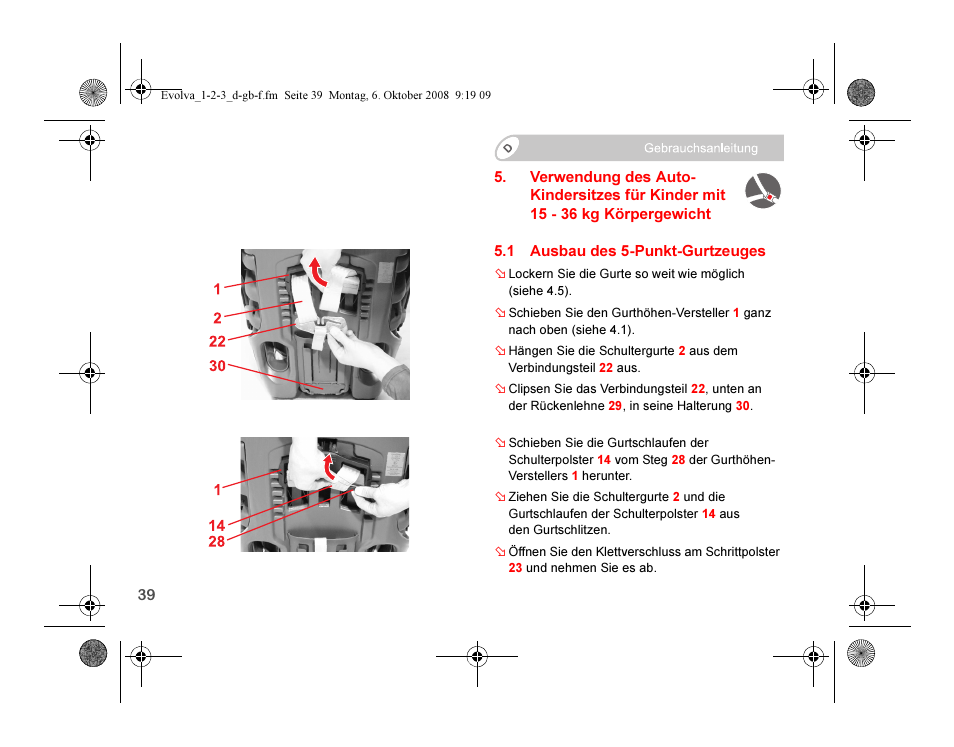 Britax EVOLVA 123 Plus User Manual | Page 41 / 251