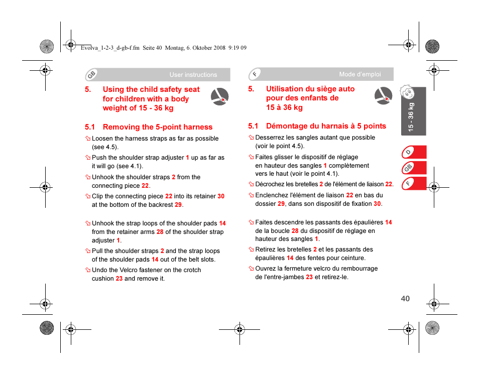 Britax EVOLVA 123 Plus User Manual | Page 42 / 251