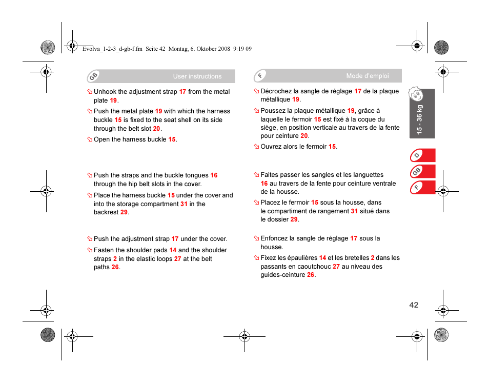 Britax EVOLVA 123 Plus User Manual | Page 44 / 251
