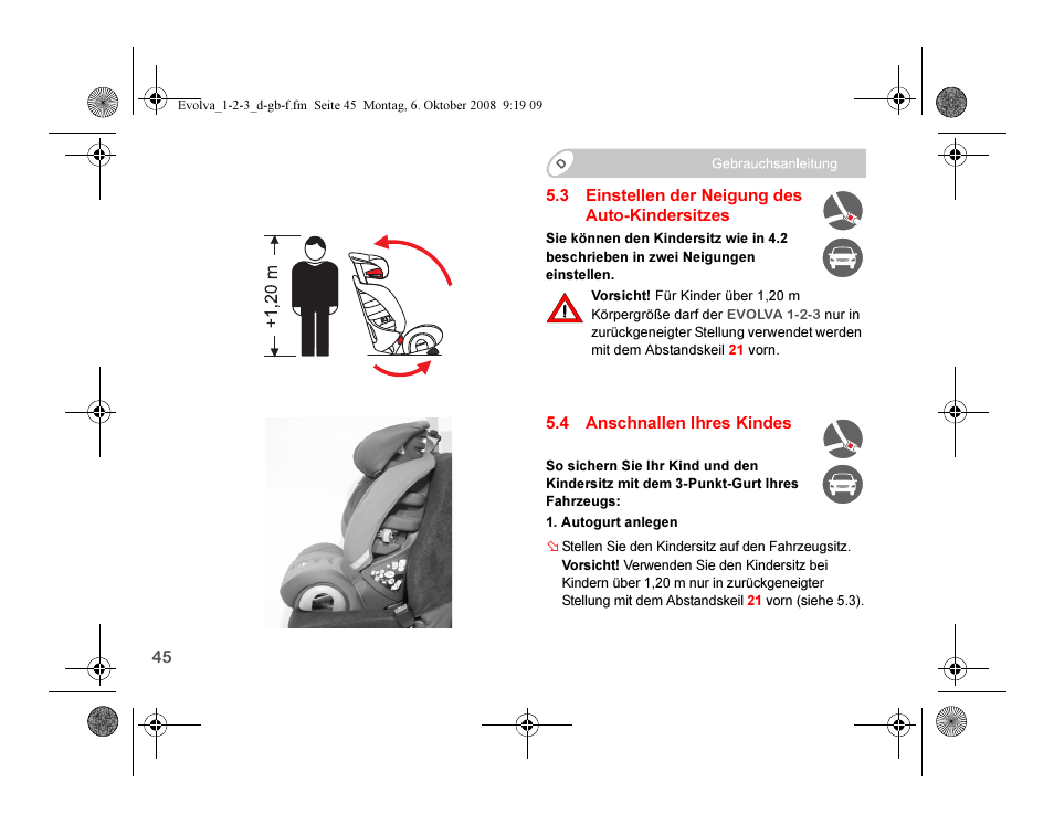 Britax EVOLVA 123 Plus User Manual | Page 47 / 251