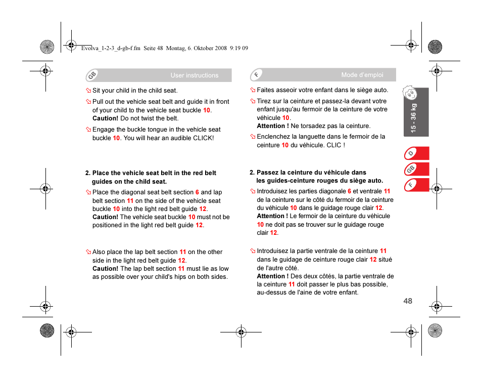 Britax EVOLVA 123 Plus User Manual | Page 50 / 251