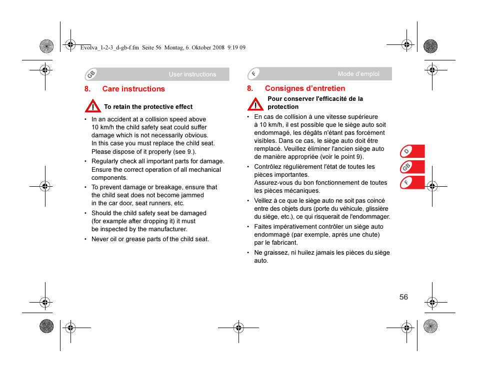 Britax EVOLVA 123 Plus User Manual | Page 58 / 251