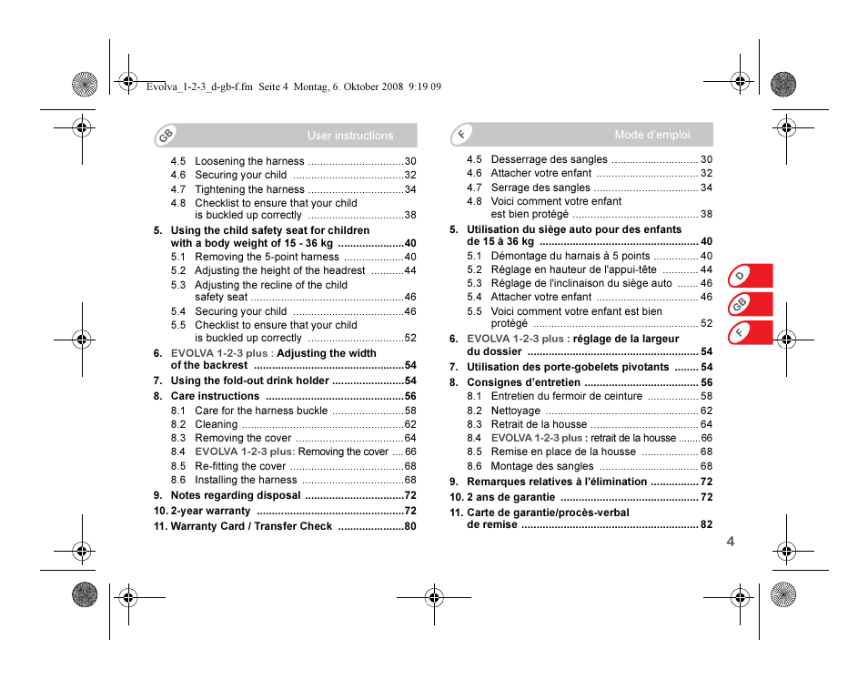 Britax EVOLVA 123 Plus User Manual | Page 6 / 251