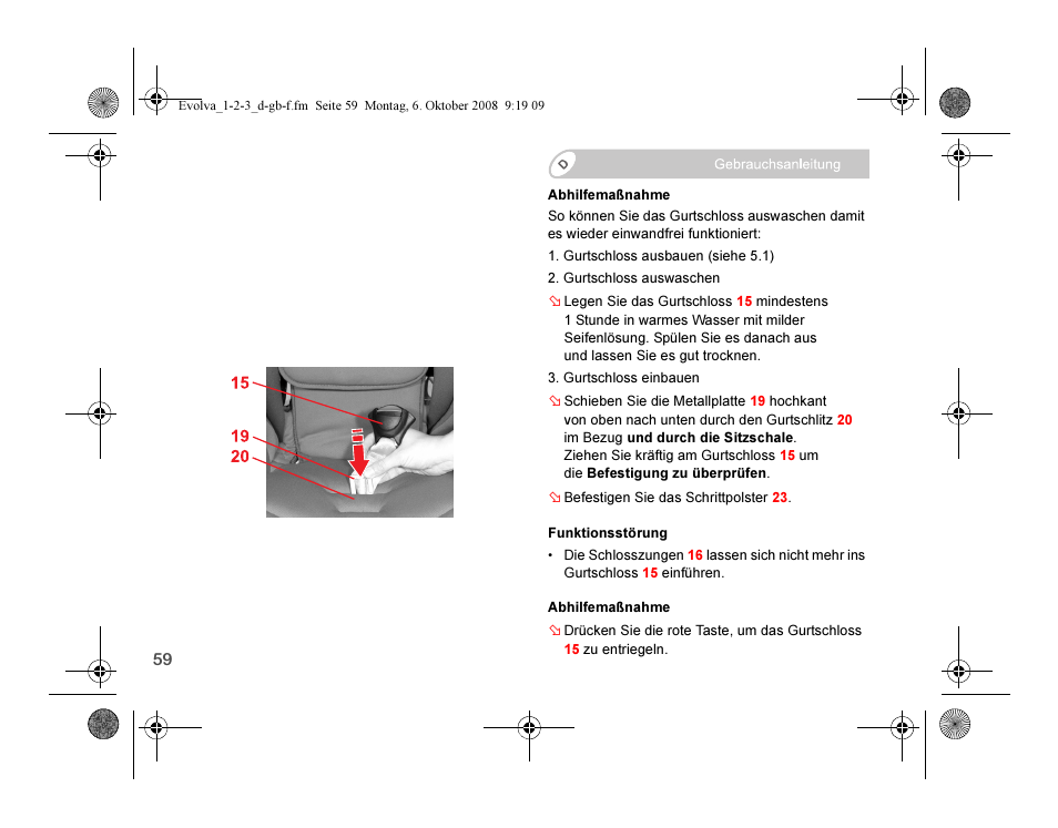 Britax EVOLVA 123 Plus User Manual | Page 61 / 251