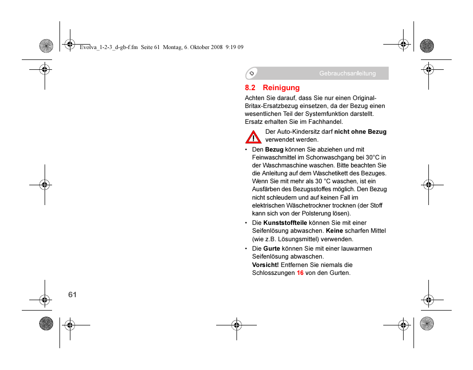Britax EVOLVA 123 Plus User Manual | Page 63 / 251