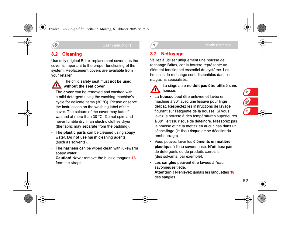 Britax EVOLVA 123 Plus User Manual | Page 64 / 251