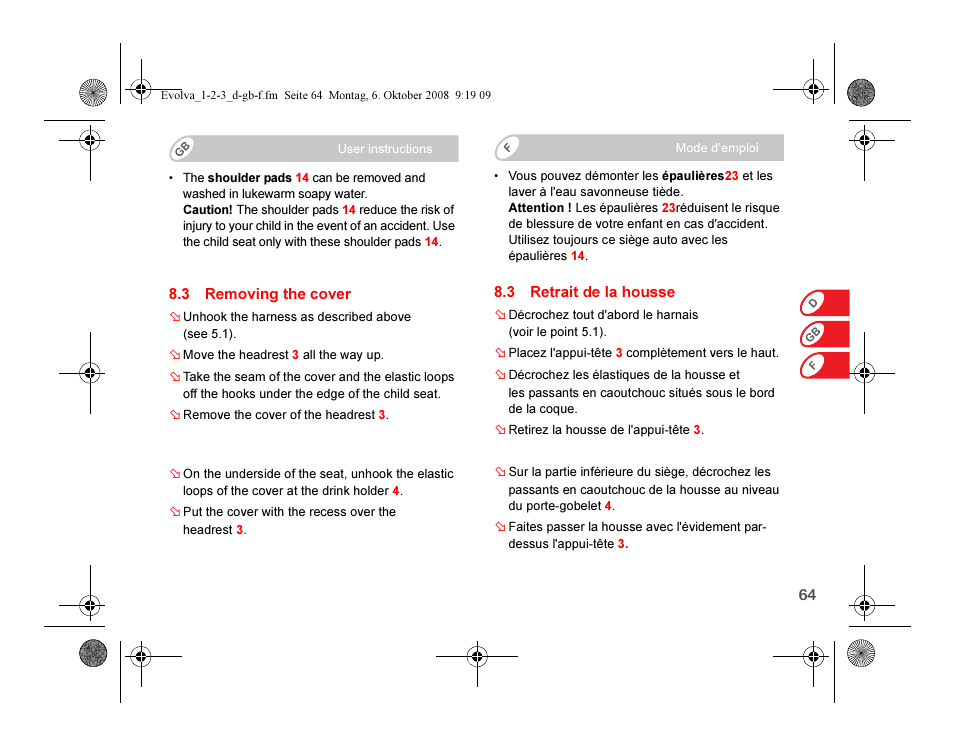 Britax EVOLVA 123 Plus User Manual | Page 66 / 251
