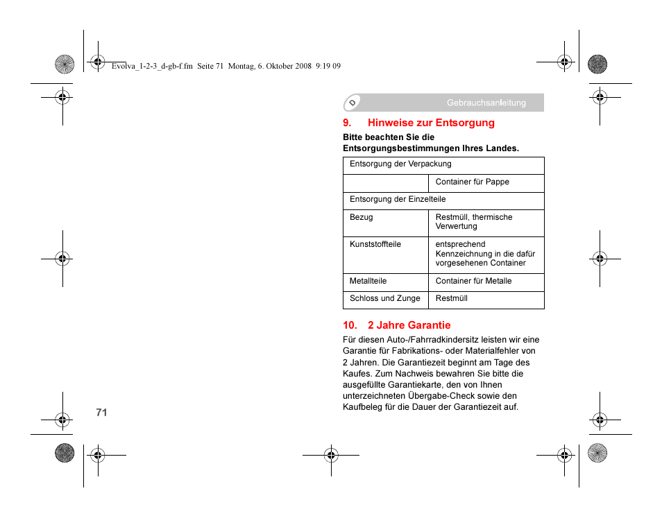 Britax EVOLVA 123 Plus User Manual | Page 73 / 251