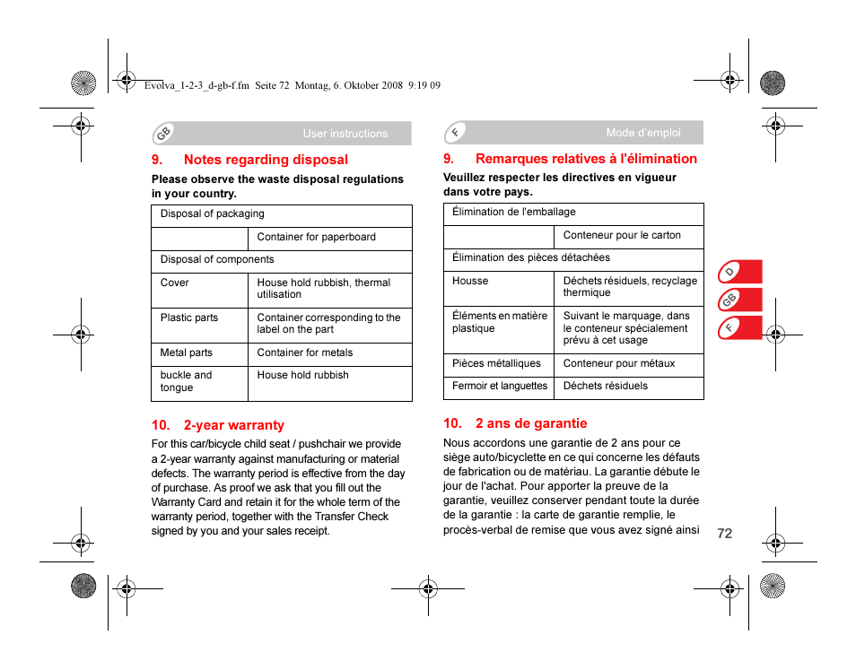 Britax EVOLVA 123 Plus User Manual | Page 74 / 251