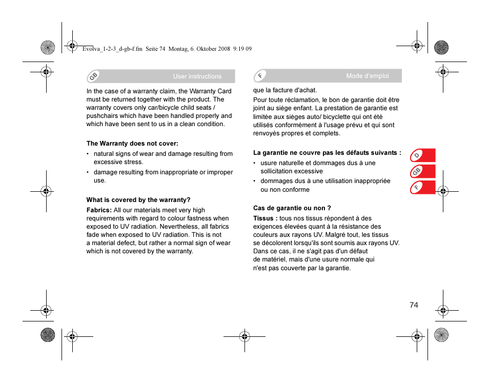 Britax EVOLVA 123 Plus User Manual | Page 76 / 251