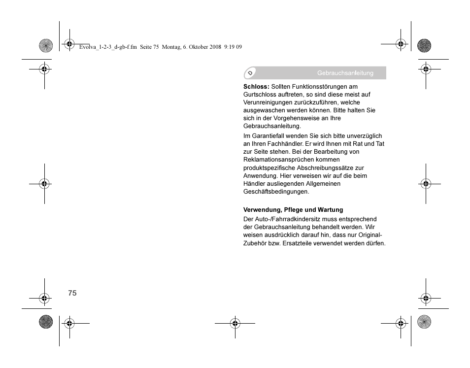 Britax EVOLVA 123 Plus User Manual | Page 77 / 251