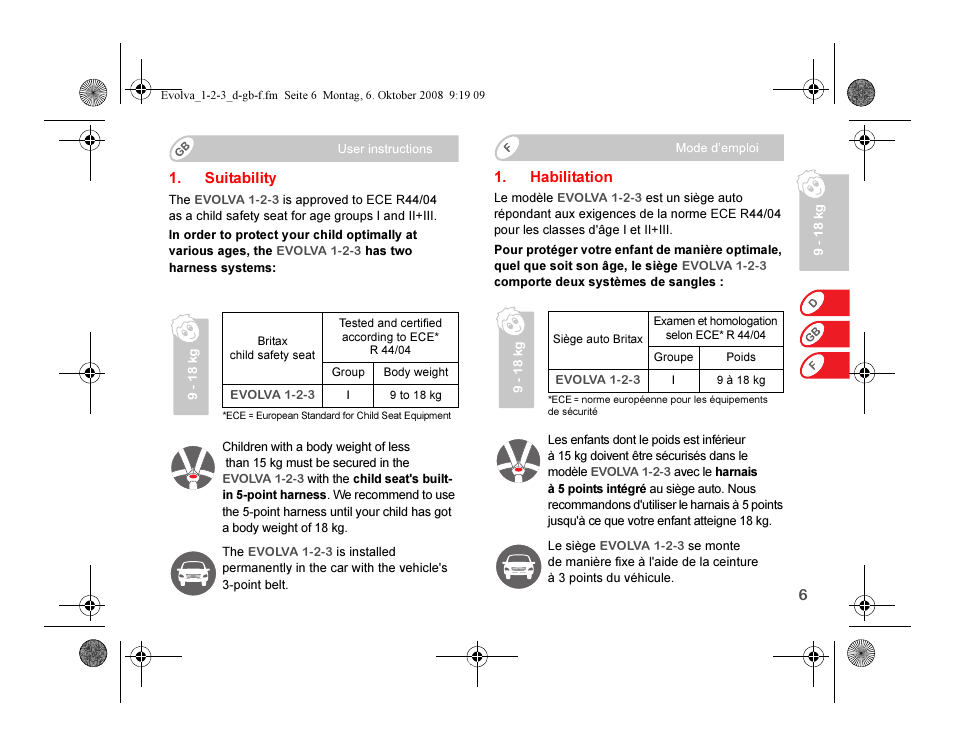Britax EVOLVA 123 Plus User Manual | Page 8 / 251
