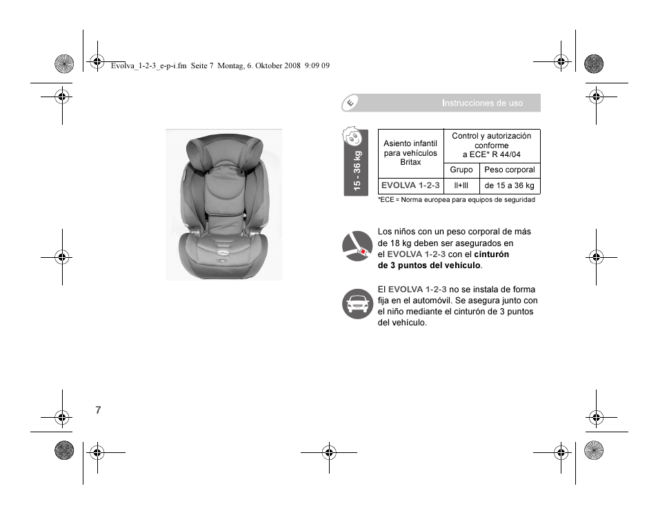 Britax EVOLVA 123 Plus User Manual | Page 92 / 251