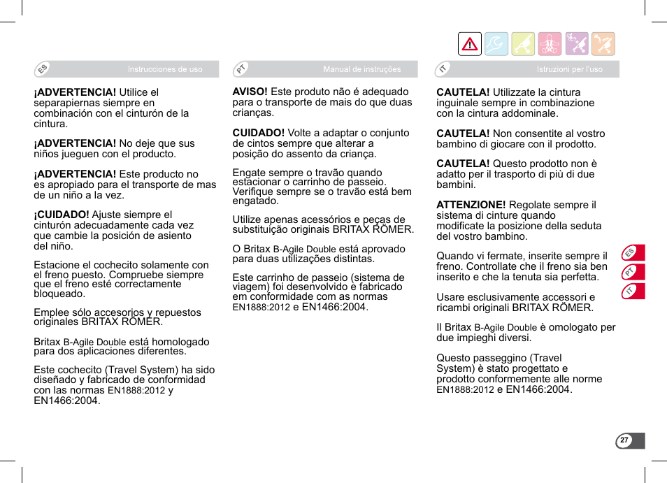 Britax B-Agile Double User Manual | Page 29 / 132