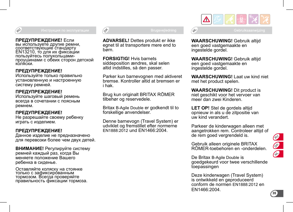 Britax B-Agile Double User Manual | Page 37 / 132