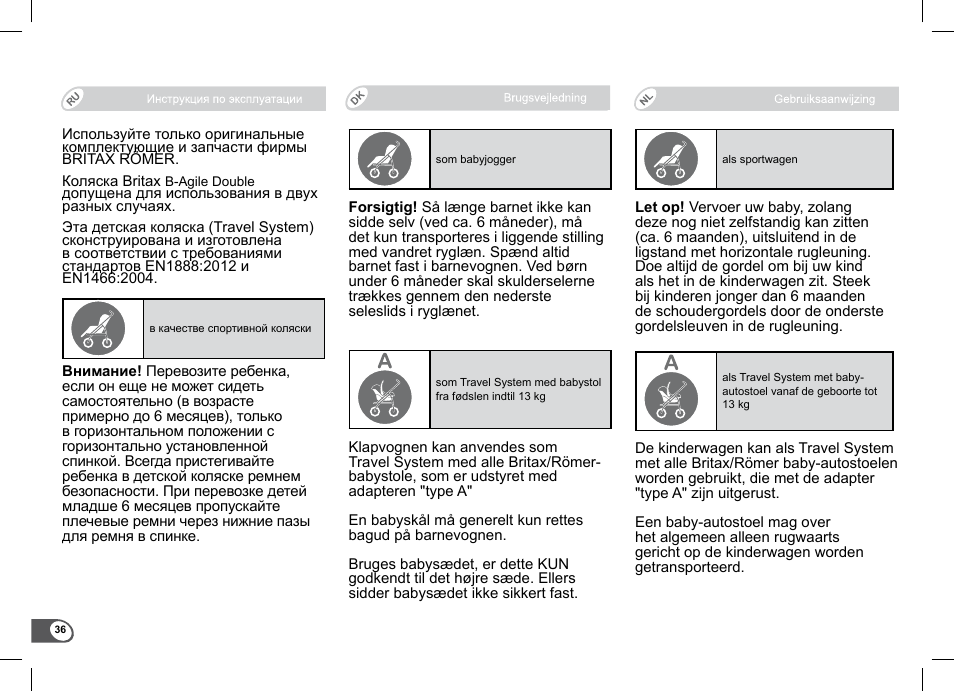 Britax B-Agile Double User Manual | Page 38 / 132