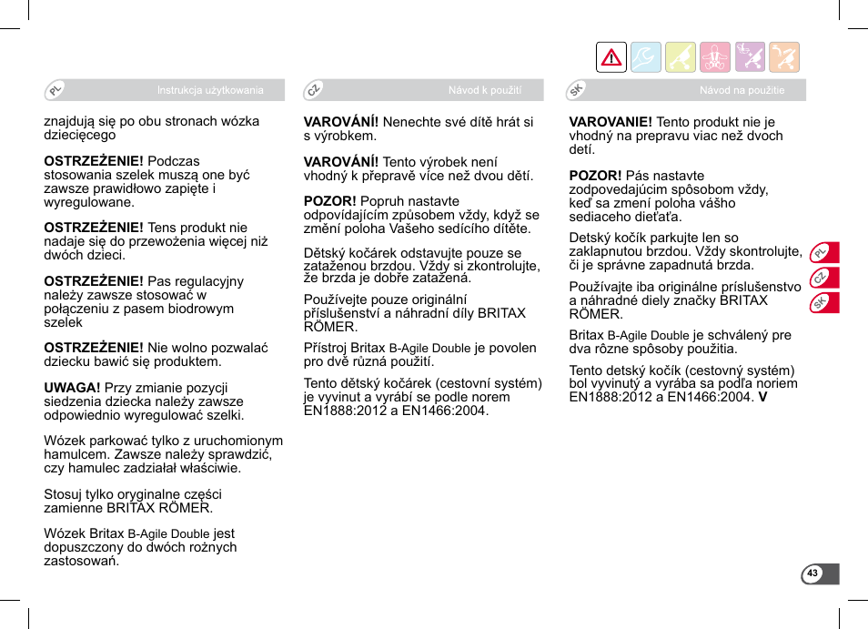Britax B-Agile Double User Manual | Page 45 / 132