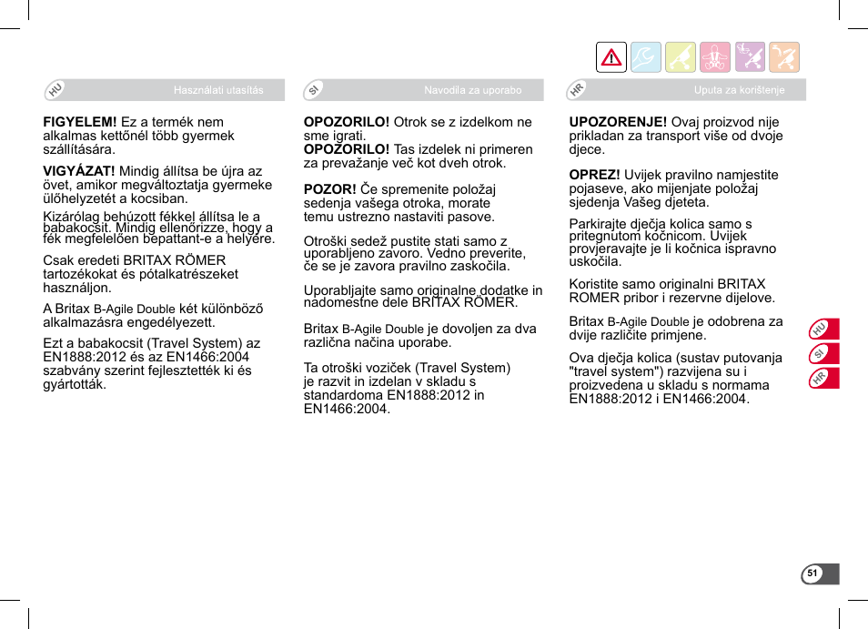 Britax B-Agile Double User Manual | Page 53 / 132