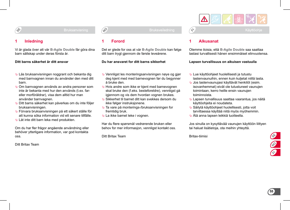 Britax B-Agile Double User Manual | Page 57 / 132